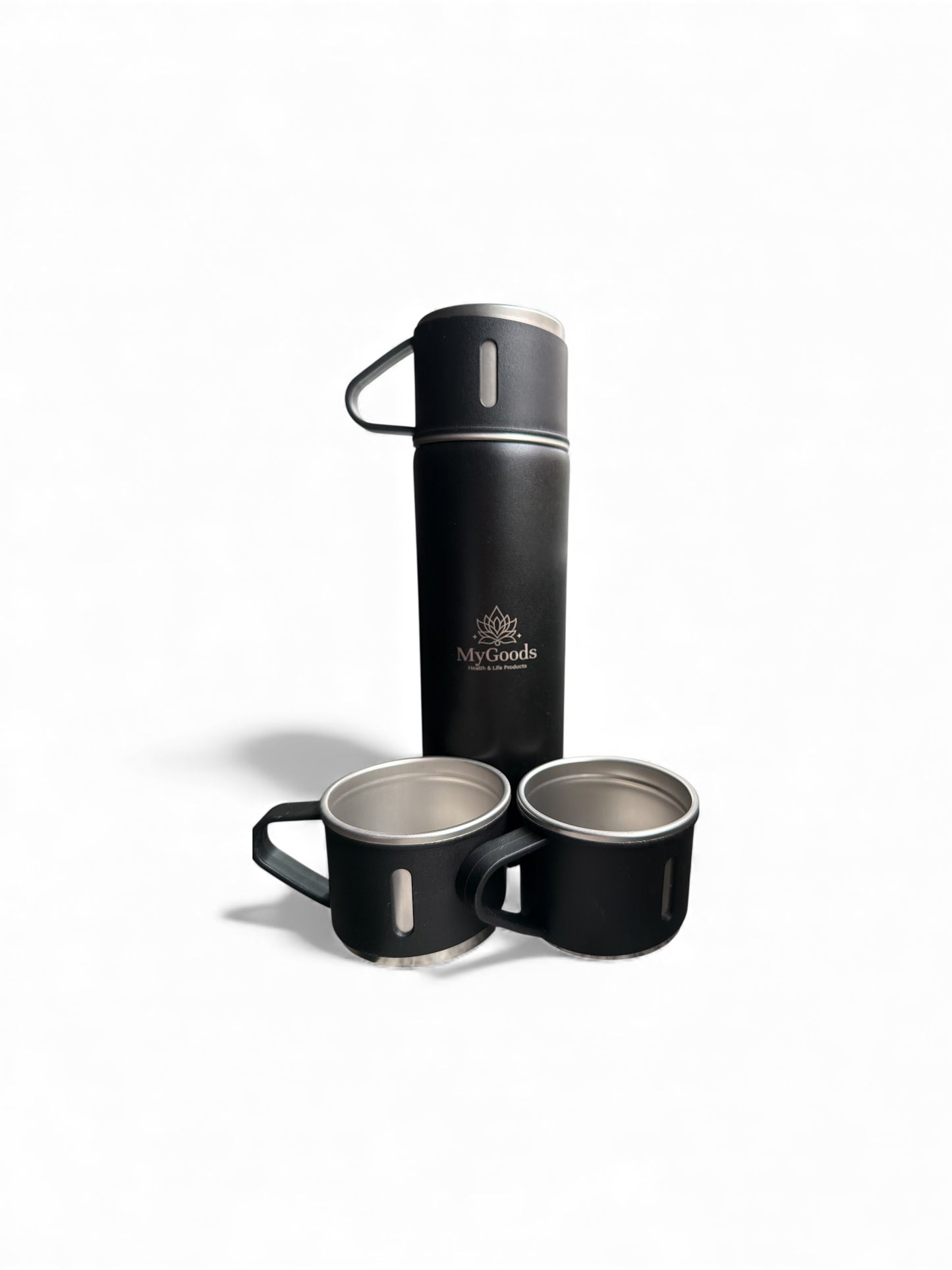 Edelstahl Thermosflasche Geschenk-Set, 500 ml Vakuumflasche, 2 Tassen (Kostenloser Versand)